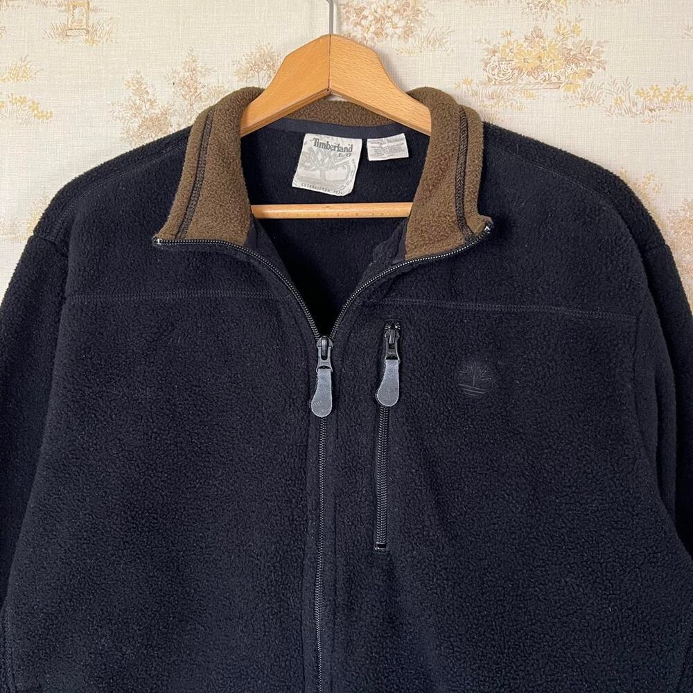Y2K Timberland Polartec Fleece Full-Zip Jacket | Black Gorpcore | Size Large